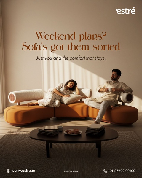 sofa, couch, sectional sofa, living room furniture, seating furniture, brand awareness, lifestyle, warm, calm, orange, neutral